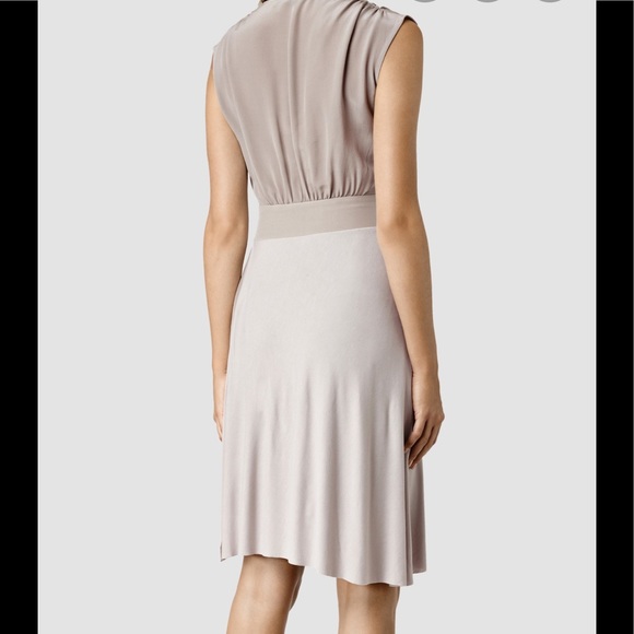 AllSaints Zuri Dress Silk Taupe sleeveless - Picture 2 of 12